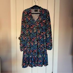ASOS Maternity Multicolor Floral Print Long Sleeve Midi Dress Size 10.